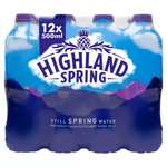Highland Spring Still Spring Water Bottles Family Pack (12 x 500ml)