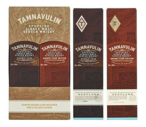 Tamnavulin Single Malt Scotch Double Cask and Sherry Cask Gift Pack, 2 x 50cl - Exclusive