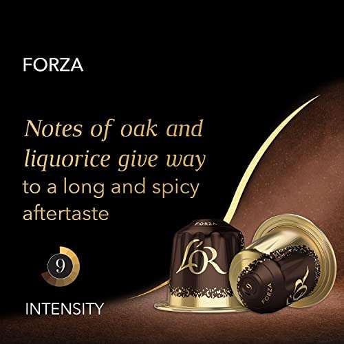 L'OR Espresso Forza Intensity 9 - Nespresso* Compatible Aluminium Coffee Capsules - 10 Packs of 10 Capsules (100 Drinks) £13.89 @ Amazon