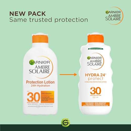 Garnier Ambre Solaire Hydra 24 Hour Protect Hydrating Protection Lotion SPF30 200ml With Voucher (£4.70/£4.10 on S&S+Voucher)+5% off 1st S&S