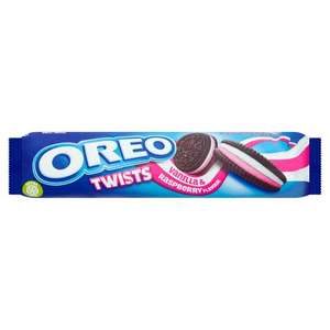 Oreo twists vanilla and raspberry 2 for £1 - 154g at FarmFoods Huyton