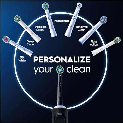 Oral-B Vitality Pro Electric Toothbrush For Adults, 1 Handle, 2 Toothbrush Heads, 3 Brushing Modes Including Sensitive Plus, 2 Pin UK Plug