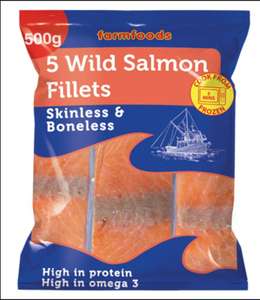 5 x Wild Salmon Fillets (Skinless & Boneless) 500g £3.99 @ Farmfoods