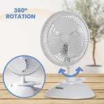Schallen 6” Small Mini Electric Clip on Fan for Home, Bed, Office, Desktop, Table and Desk - White - Netagon UK FBA