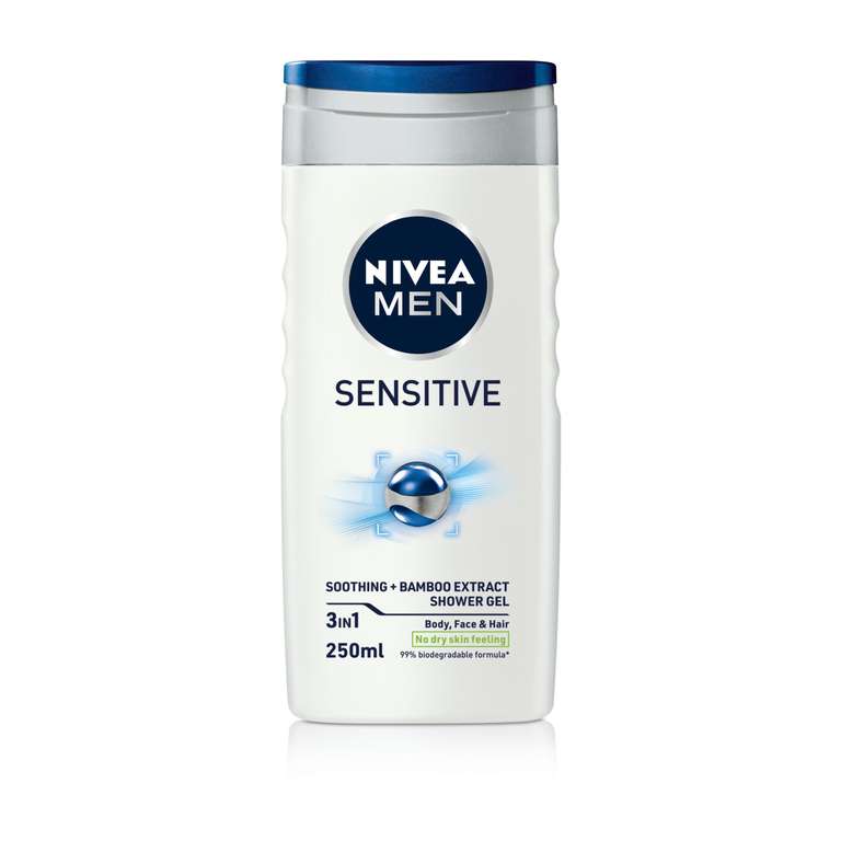 NIVEA Men Shower Gel Sensitive 250ml - Free Click & Collect