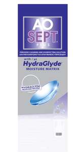 AOSept Plus HydraGlyde contact lens solution 360ml + £1.50 C&C