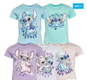 Disney Girls Stitch Five Pack T-Shirts