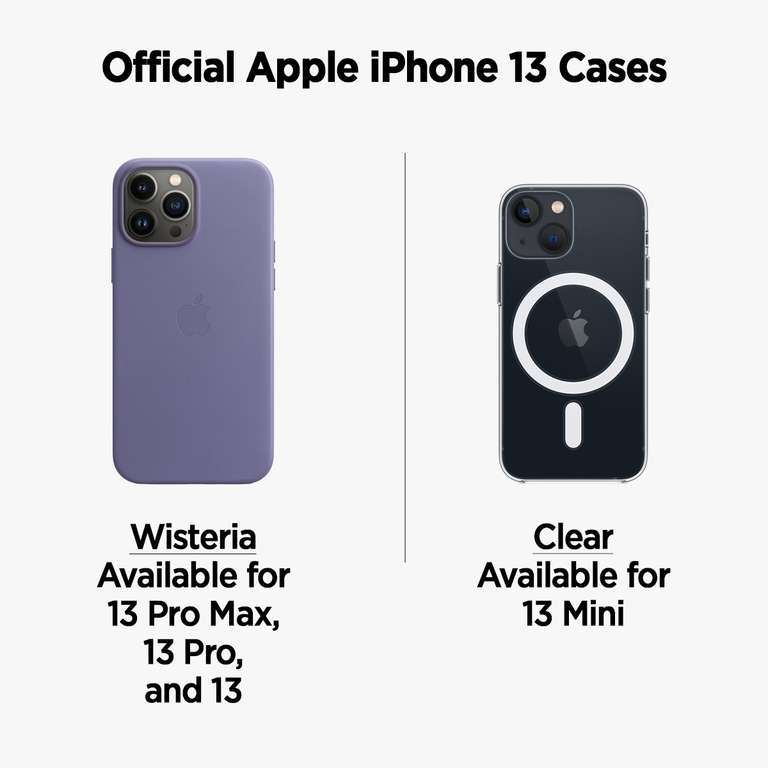 Apple iPhone Leather Magsafe Cases Sale: iPhone 13 Mini Clear £14.49 / iPhone 13 Wisteria £19.99 / 13 Pro Max £19.99 With Code @ MyMemory