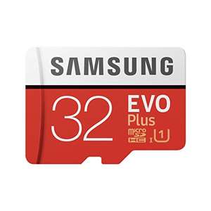 Samsung EVO Plus 32 GB microSDHC UHS-I U1 Memory Card with Adapter £7.49 + £2.99 NP Dispatches from Amazon Sold by City_of_memory15
