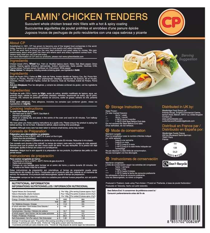 CP Flamin' Chicken Tenders, 1.5kg (Instore only)