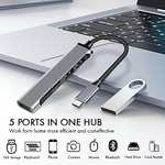 USB C Hub Adapter 5-Port USB Hubs Ultra Slim USB Data Hub with 2 USB 2.0, 1 USB 3.0 , Micro SD/TF Slot Docking Station