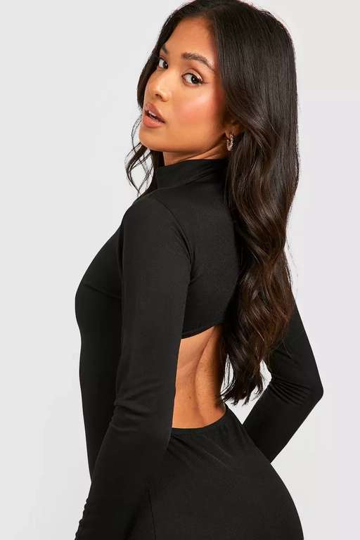High Neck Open Back Midi Dress - £6 + Free Delivery With Code - @ Debenhams sold by Boohoo