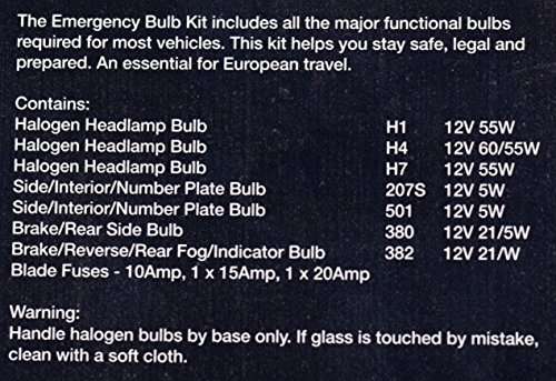 Sakura Emergency Bulb Kit - Fits Most Vehicles - 7 Bulbs 3 Fuses £4.59 @ Amazon