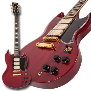 Vintage VS63 Reissued Electric Guitar - Cherry Red - Graphtech Nut / Grover Tuners / Rosewood Fingerboard