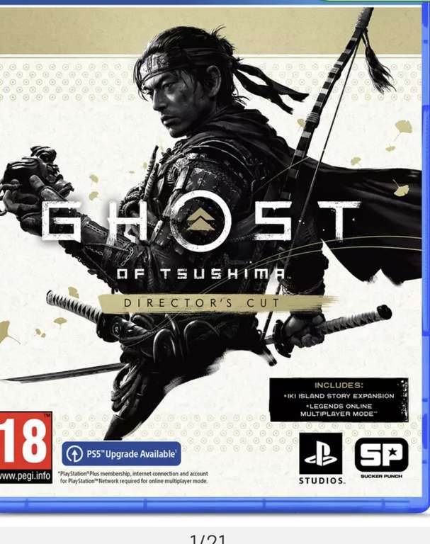 Ghost Of Tsushima: Director's Cut PS4 - £21.99/ PS5 - £29.99 Free Click & Collect @ Argos
