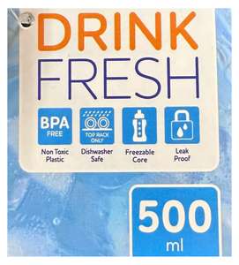 Drink Fresh Plastic Water Bottle with freezable core 500ml in Newbury