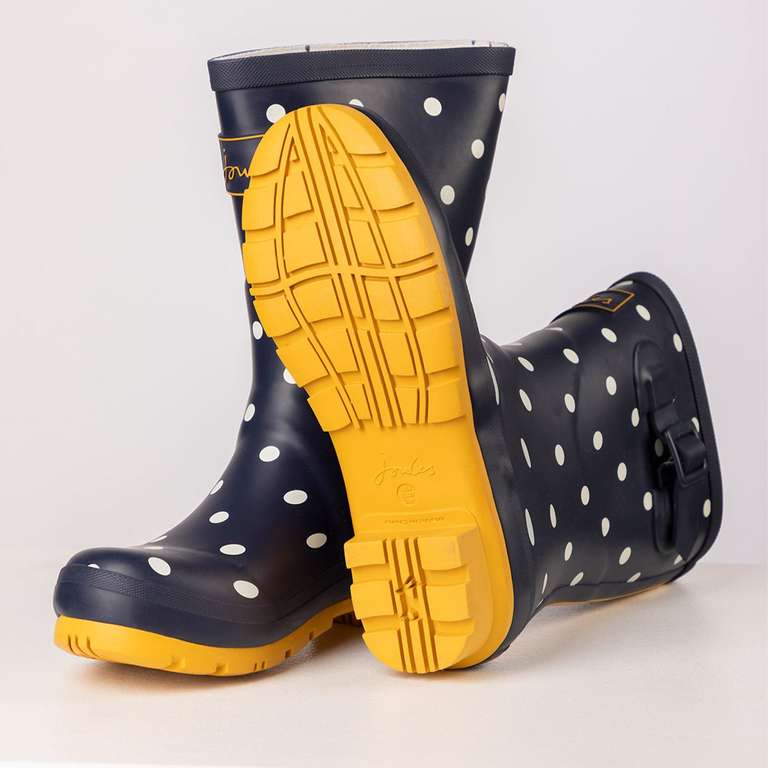Joules Women's Navy Spot Molly Welly Wellington Boots (also 2 for £25 in-store only).