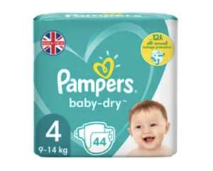 Pampers Baby-Dry Size 4 Nappies Essential 44 Pack
