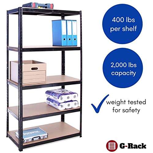 G-Rack Garage Shelving Units - Durable Steel Frame , 5 Tier 180 x 90 x 30, 175kg - £27.99 with voucher sold and FB G -rack @ Amazon