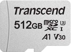 512GB - Transcend microSDXC 300S Class 10 Memory Card + SD Adapter -A1 V30 U3, Up to 100/85MB/s R/W W/code - Sold by ebuyer_uk_ltd