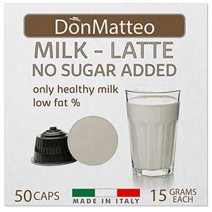 DonMatteo 50 Milk Latte Dolce Gusto Compatible Capsules (50 Pods 50 Servings) £9.99 - Sold by / Fulfilled by Amazon