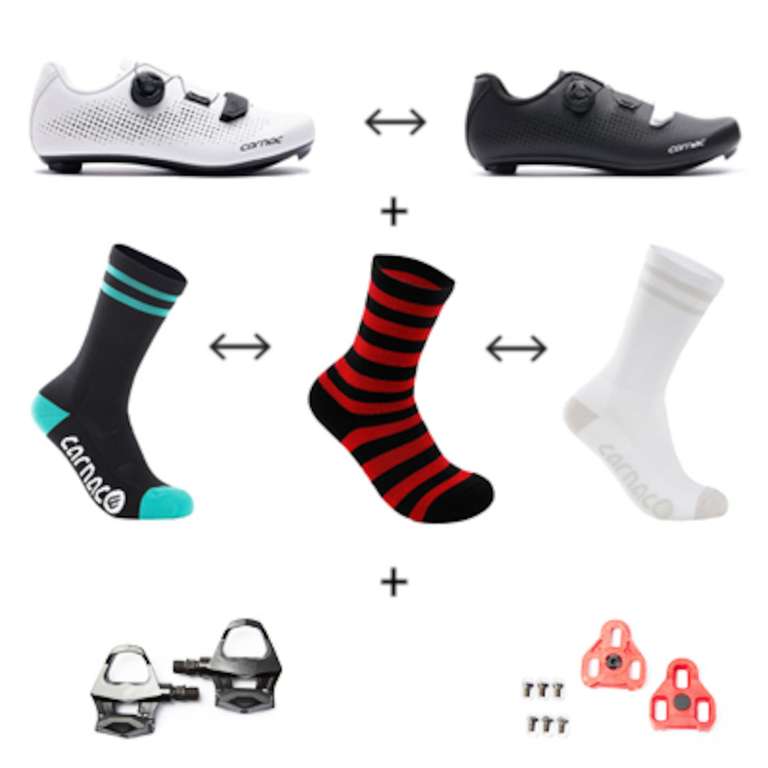 Cycling Road Shoe, Pedals, Cleats and Sock Combo £59.99 + £3.99 Delivery @ Planet X