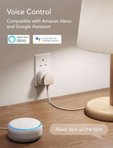 Nooie Smart Plug, Alexa Plug Voice Control, Works with Alexa and Google Home (2 Packs) - £11.99 with voucher sold by Nestee @ Amazon