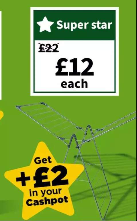 Addis Metallic 13.5m Large X Wing Airer Plus £2 in Cashpot