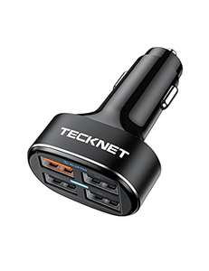 TECKNET Car Charger Adapter, 54W 4-Port USB Car Charger Fast Charge QC 3.0 - £10.19 Sold by TechTack(EU) dispatched from amazon