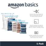 5 Pack - Amazon Basics Vacuum Compression Zipper Storage Bags - Large - with Airtight Valve and Hand Pump - with voucher