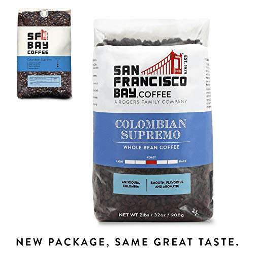 San Francisco Bay Coffee Colombia Supremo, Whole Bean, 908g - £7.89 @ Amazon