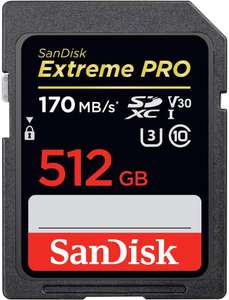 SanDisk Extreme PRO 512GB SDXC Memory Card up to 170MB/s, - £104.99 @ Amazon
