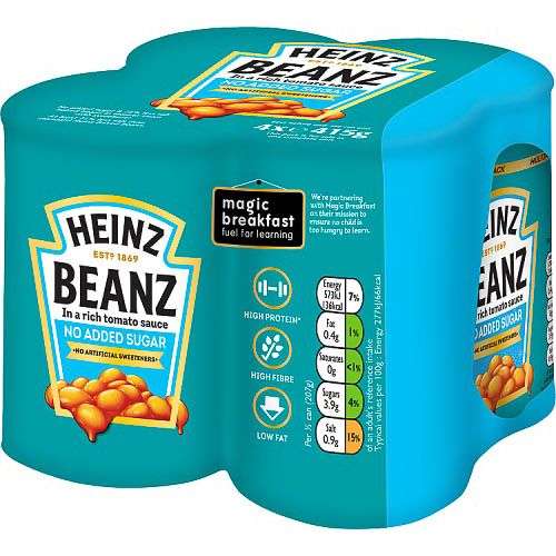 Heinz Baked Beans 4pk 415g for £2.75 @ Poundland