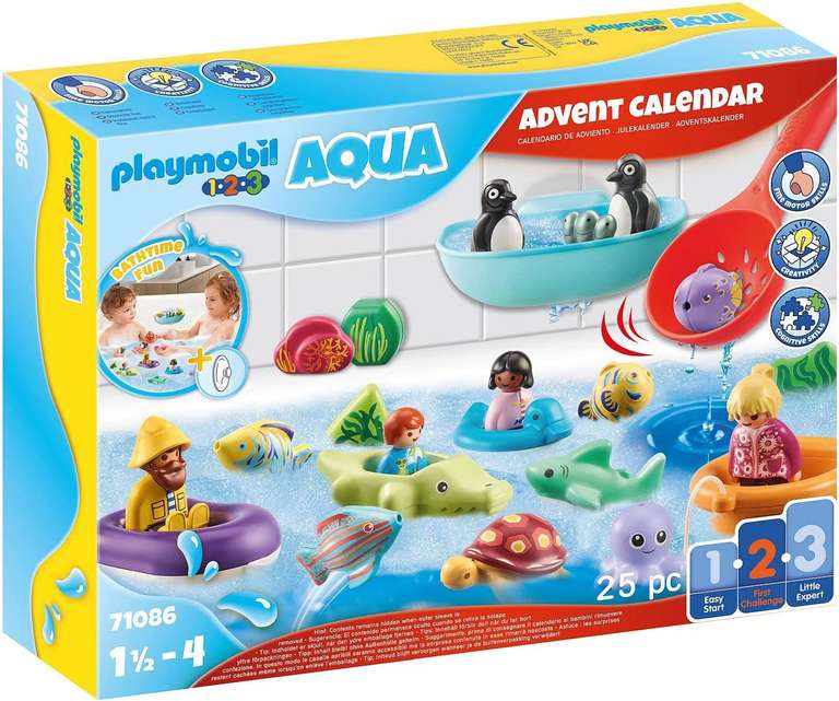 PLAYMOBIL 1.2.3 AQUA 71086 Advent Calendar: Bathtime Fun, With Bath Toys £20.99 at Amazon