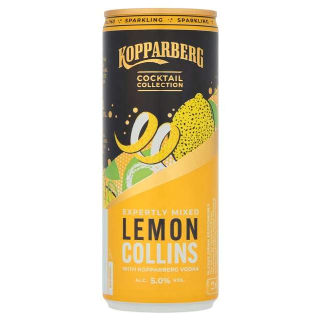 Kopparberg Lemon Collins (Vodka) Cocktail 5% 250ml £1.25 Each Or 4 For £3.75 @ Morrisons
