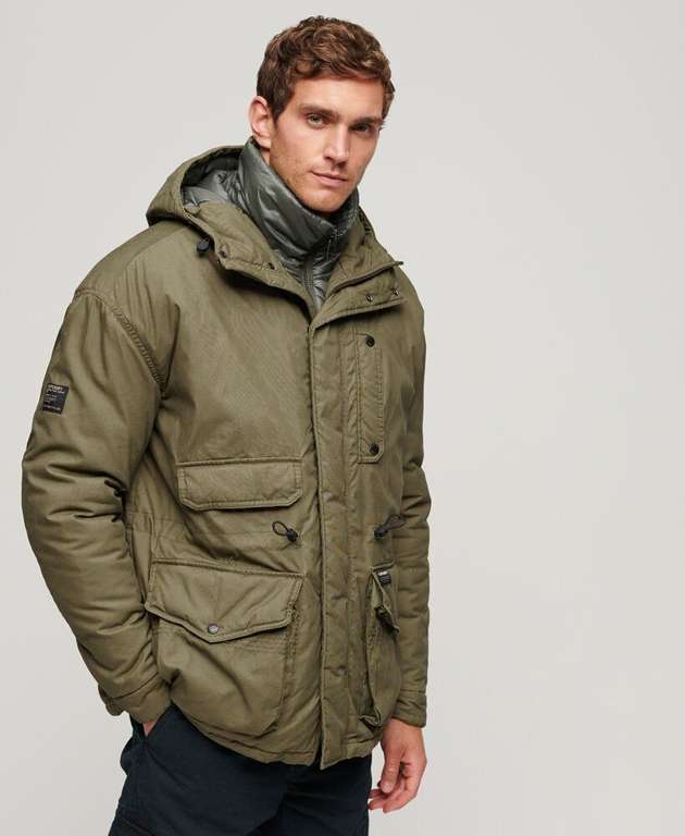 Superdry Mens Hooded Cotton Lined Deck Jacket with code + free delivery @Official Superdrystore