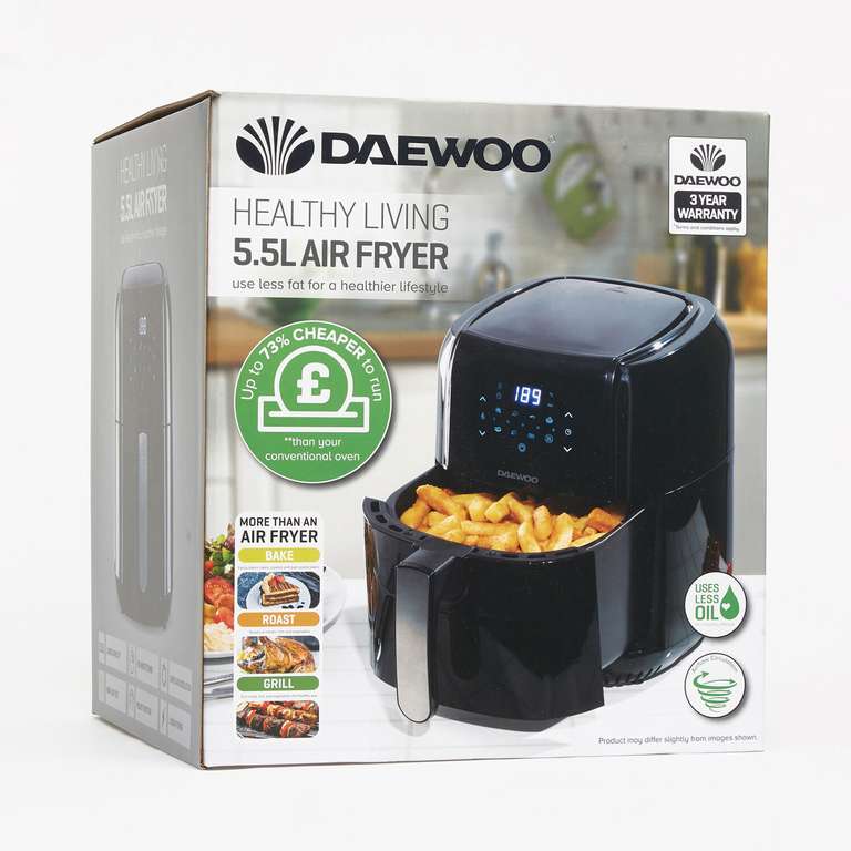 Daewoo Black Healthy Living Air Fryer 5.5L - £59.99 + £4.99 Delivery @ TK Maxx