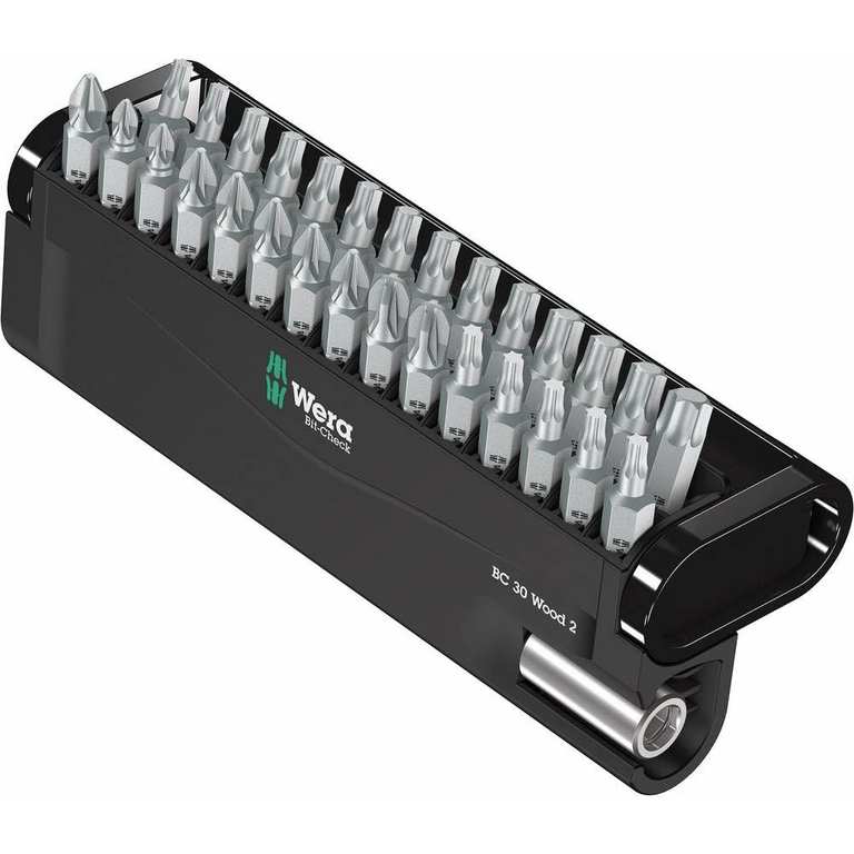 Wera 05057432001 Bit Assortment, Bit-Check 30 Wood 2, 30 Pieces