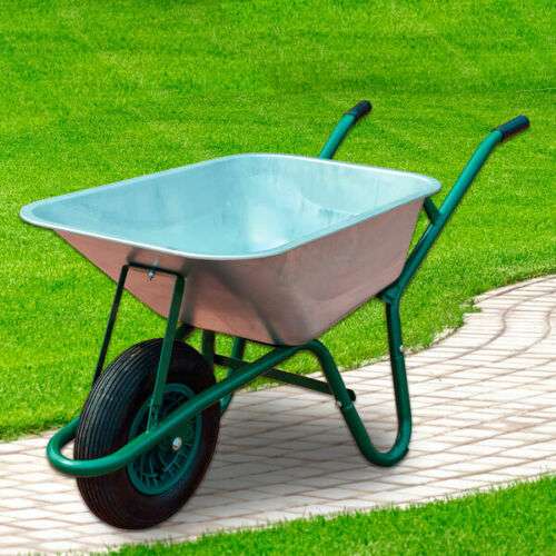 Neo 85L Wheelbarrow Galvanised with Pneumatic Tyre- Sold By Neo Direct with code