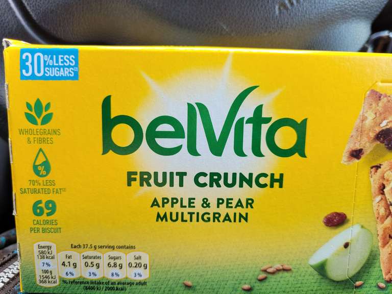 6 pack Belvita Fruit Crunch Apple & Pear - Tunstall