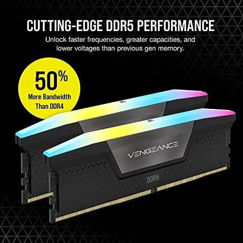 Corsair Vengeance RGB DDR5 32GB (2x16GB) 6400MHz C32 Desktop Memory - £134.99 @ Amazon