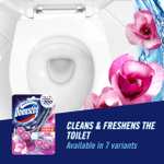 Domestos Power 5 Pink Magnolia Clean At Full Power Up To 300 flushes Toilet Rim Block 3x more limescale prevention* 55g