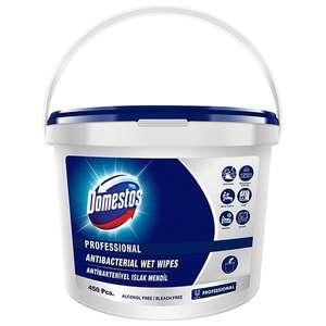 DOMESTOS PROFESSIONAL ANTIBACTERIAL CLEANING WET WIPES (CONTAINS 450) £5 (+£1 delivery) max 2 per order @ yankee bundles
