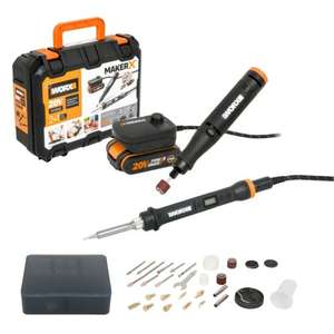 WORX WX988 MAKERX Cordless Rotary Tool and Soldering Iron with Power Hub and Battery Kit 2.0Ah/18,20V - Sold by Worx