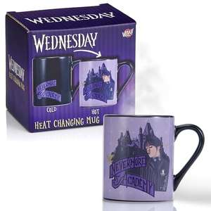 WOW STUFF! Wednesday Heat Changing Mug | Hot Coffee / Tea Reveals Nevermore Academy | for Fans of Wednesday Addams