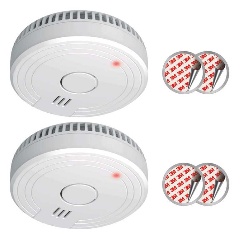 Elro FS1805 | 2-Piece Smoke Alarm Set | Magnetic Mounting Kit | 5-Year Battery | Complies with European Standard EN14604 | White
