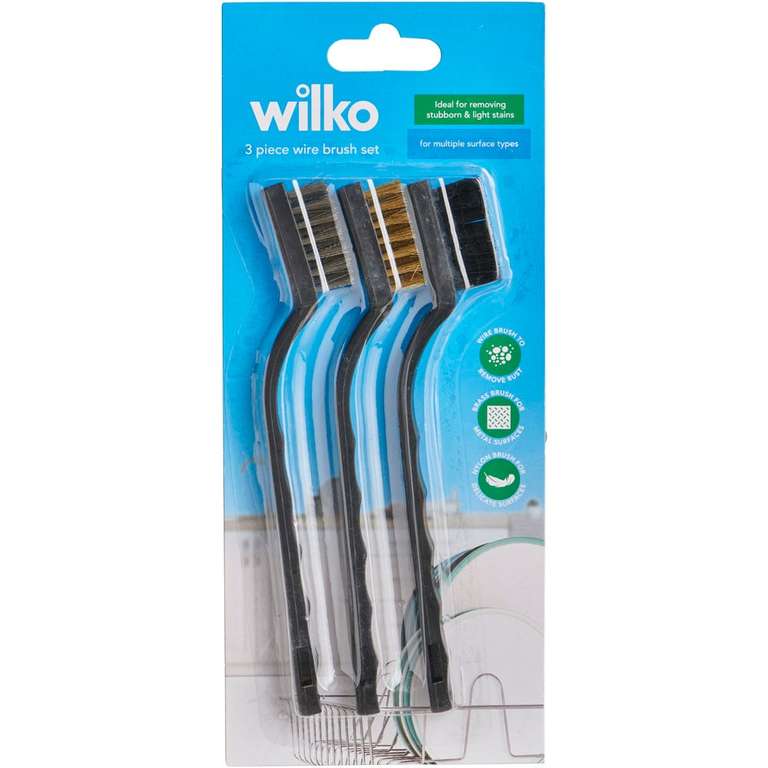 Wilko Wire Brush Set 3 Pack: £1.50 + Free Click & Collect @ Wilko