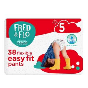 Fred and Flo Easy Fit Nappy Pants (Size 4 to 7) £3.45 clubcard price at Tesco