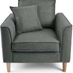 Homelife Emily - 2 Seater Sofa Charcoal or Grey £120 / Armchair Charcoal or Grey £80 w/ code