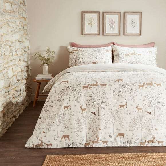 Folk Stag 100% Brushed Cotton Duvet Cover and Pillowcase Set £8. single, £11 Double £13 King Size with Free Click and collect from Dunelm